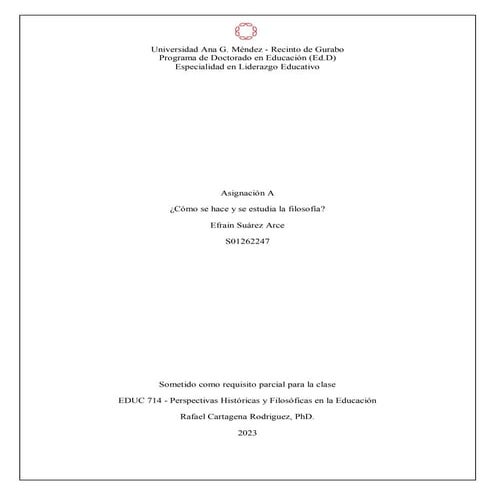 Cómo se Hace y se Estudia la Filosofía