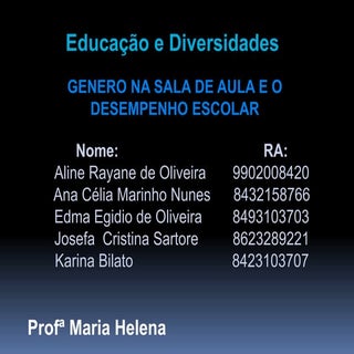 Educaçao e diversidade slides
