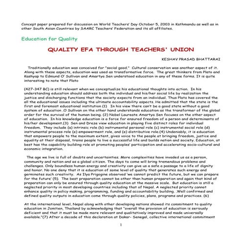 Educaation for quality