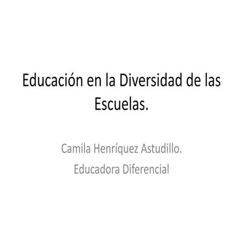 Educación en la diversidad de las escuelas