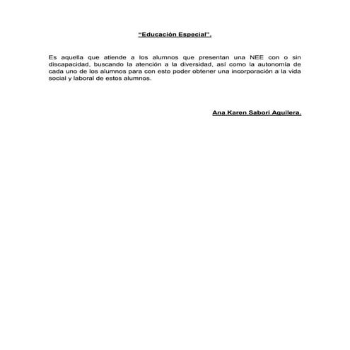 Educación especial concepto