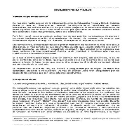 Educación fisica y salud