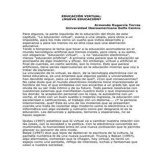 Educación virtual. nueva educación