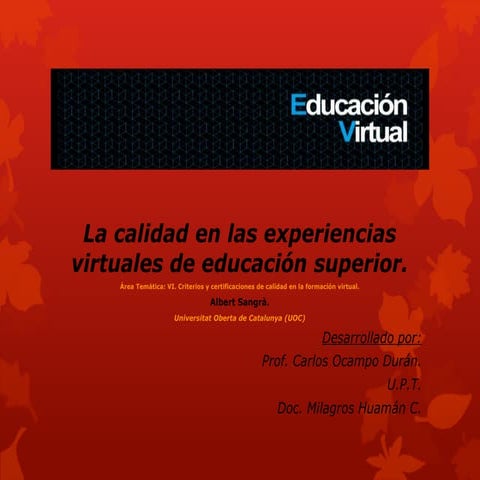 Criterios de calidad en formación continua basada en el e-learning. Una ...