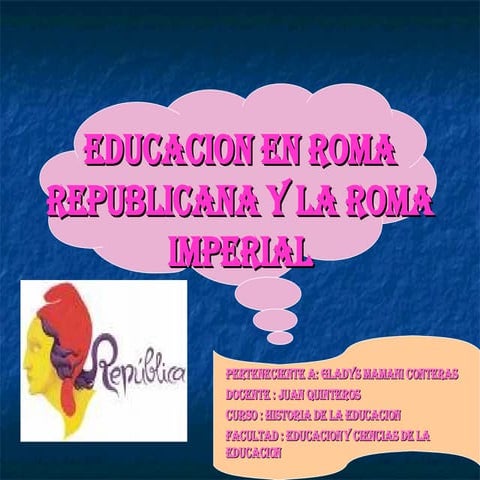 Educacion En Roma Republicana Y La Roma Imperial