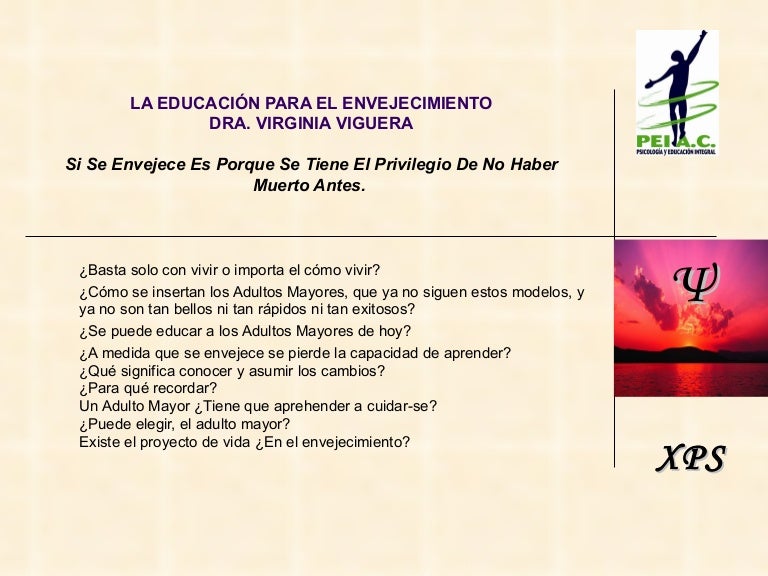 EDUCACON PARA EL ENVEJECIMIENTO