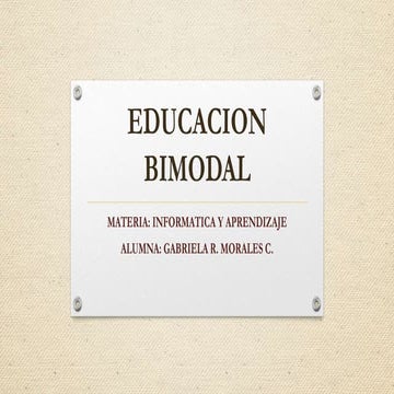 Educacion bimodal