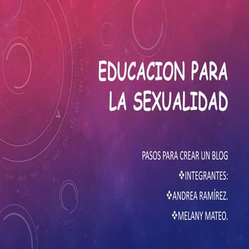 Educacion para la sexualidad melany mateo