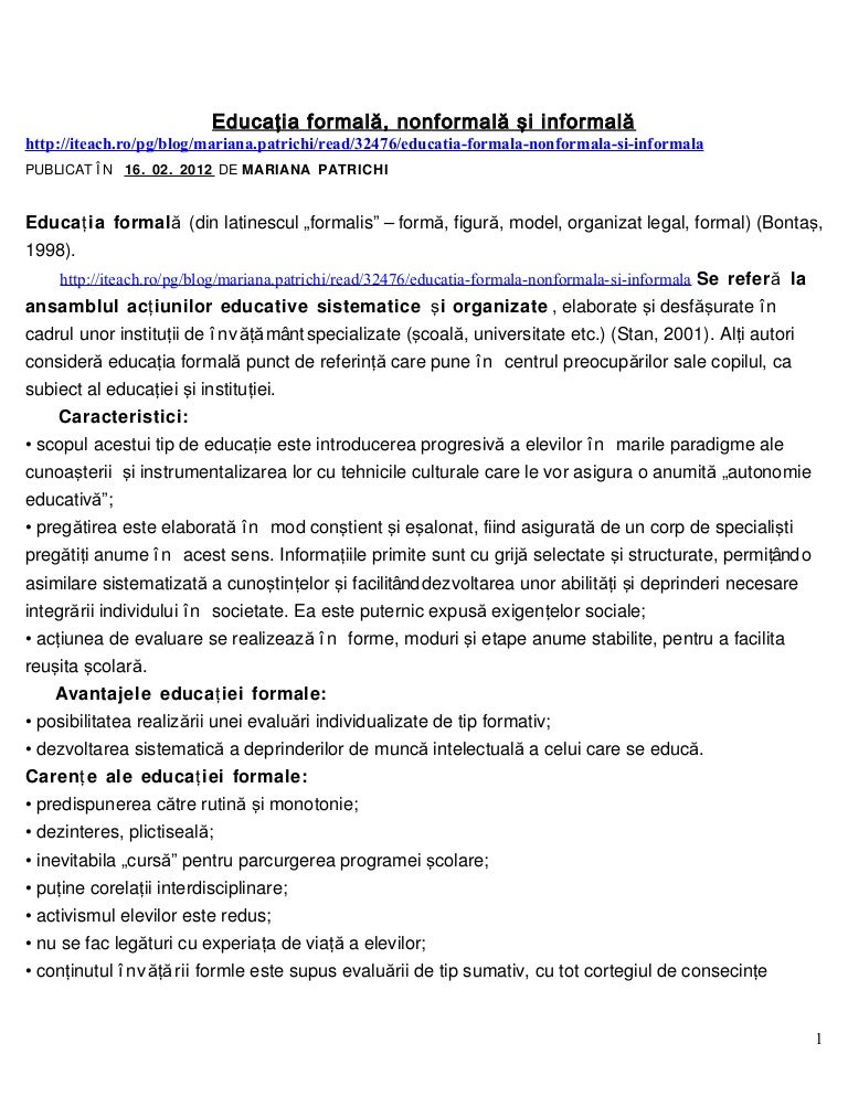Educaţia Formală
