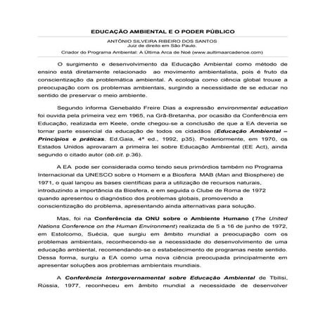 Pnea - Política Nacional de Educação Ambiental | PDF