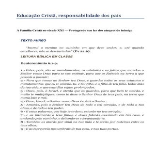 Educação cristã, responsabilidade d...