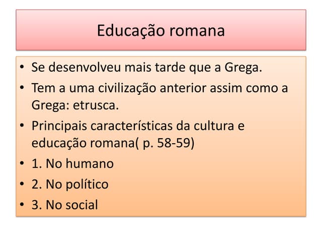 Educação romana | PPTX