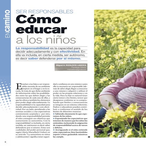 Educar en la responsabilidad y autonomía