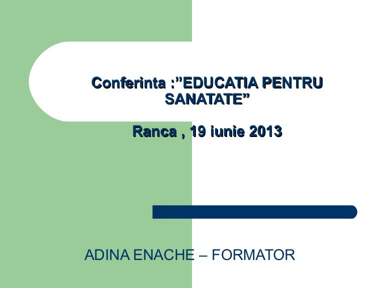 Educatia Pentru Sanatate O Abordare Pedagogica Adina Enache