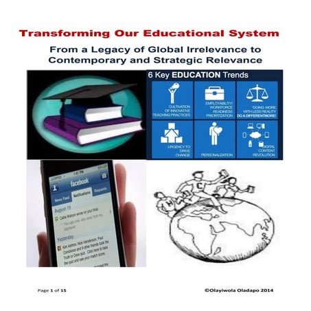 Transforming Nigerian Educational System: Taking a Cue From Biblical Framework