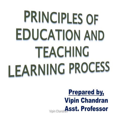 PRINCIPLES OF EDUCATION & TEACHING LEARNING PROCESS