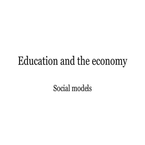 Education And The Economy