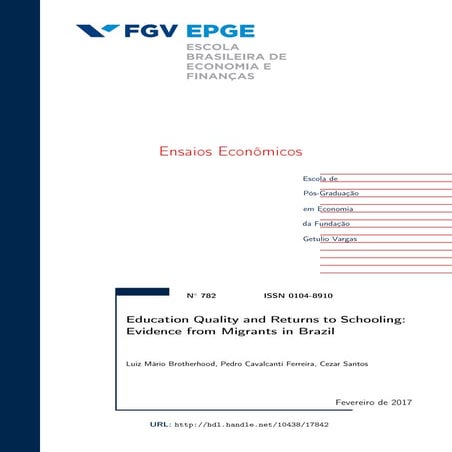 Education quality and returns to schooling: evidence from migrants in Brazil