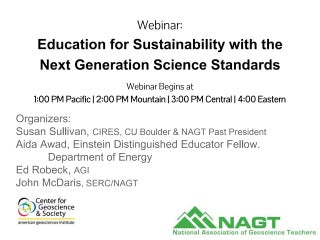 Click to view Education for Sustainability with the NGSS