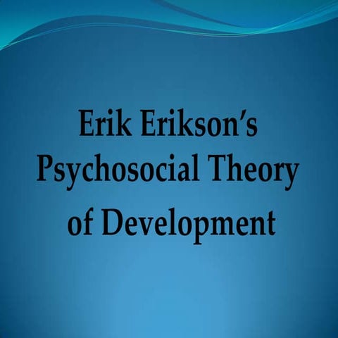 Psychosocial Theory of Development (HALF PART)