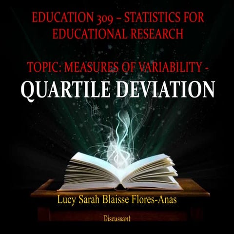 Education 309 – Statistics for Educational Research