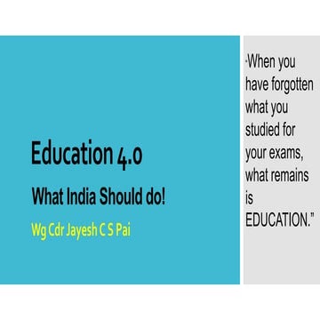 Education 4.0 What india should do