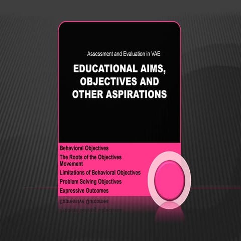 Educational Aims, Objectives and other Aspirations