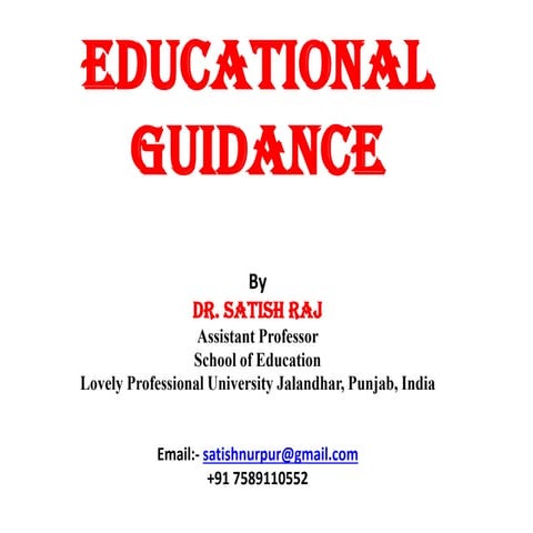 Educational and vocational guidance