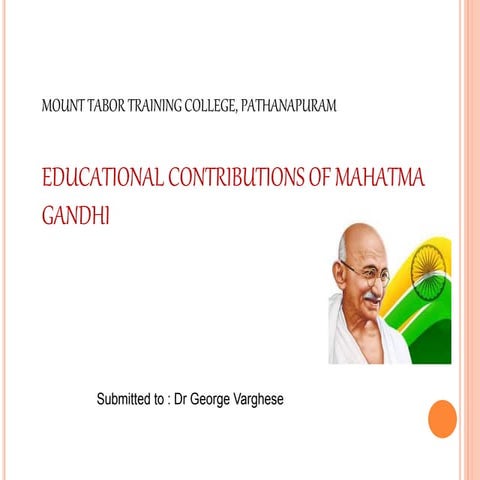 Educational Contributions of Mahatma Gandhi