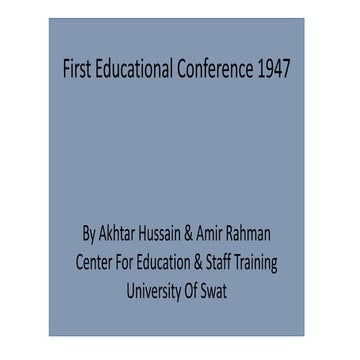 First Educational Conference 1947