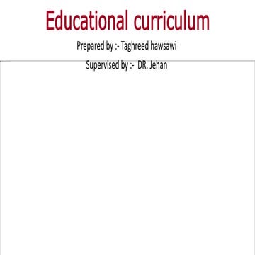 educational curriculum part one 