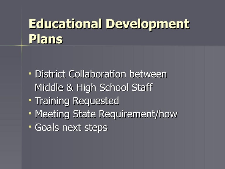 Educational Development Plans