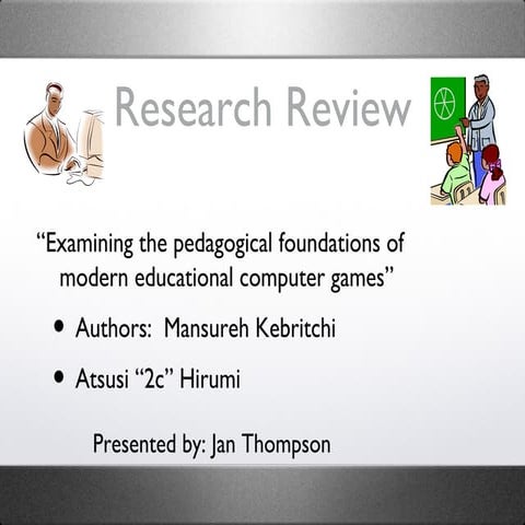 Exploring the LEARNING in Game-Based Learning | PPT