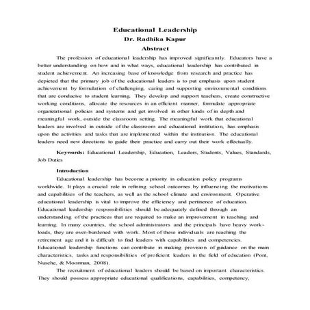 Educational leadership