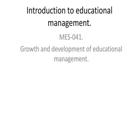 Educational management.
