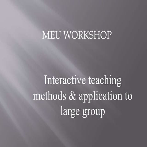 MEU WORKSHOP Educational networking for growth