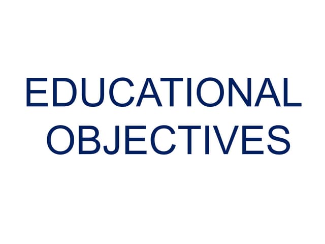 Educational objectives