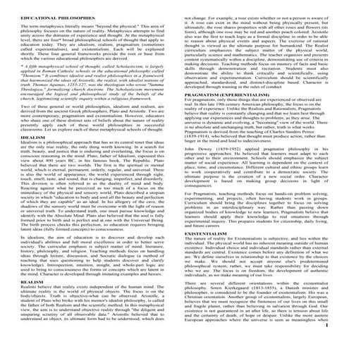 Educational philosophies