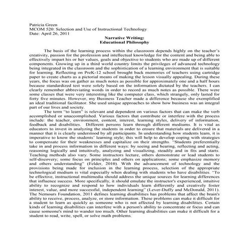 Educational philosophy