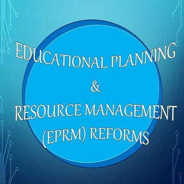Educational planning and resource management reforms