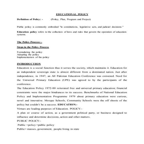 Educational policy