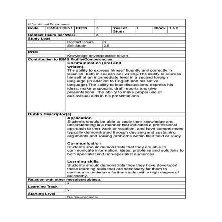 Educational programme n1