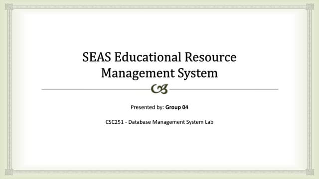 Educational Resource Management System