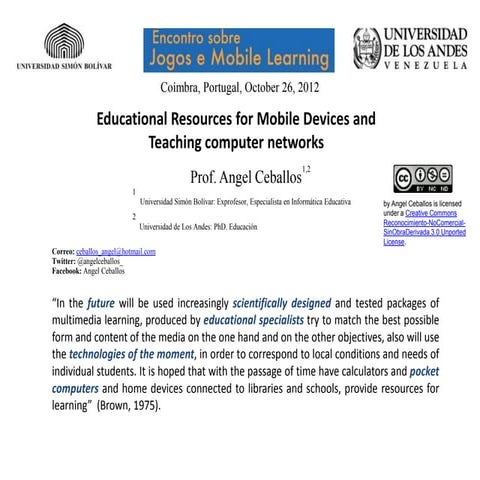 Educational resources for mobile devices