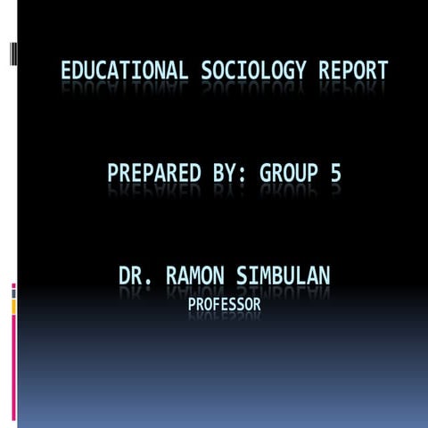 Educational sociology report