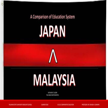 Educational System of Japan and Malaysia