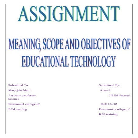 Educational  technology be.d semester 1 {ARUN S}