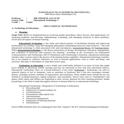 Educationaltechnologyhandout2016