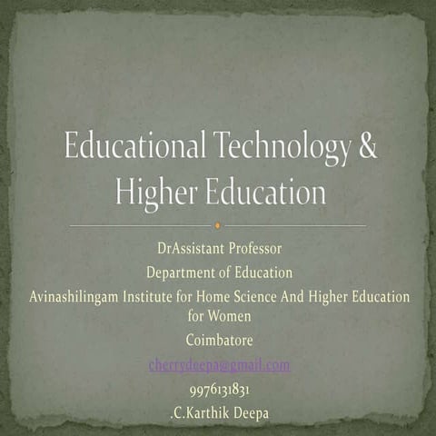 Educational technology & higher education