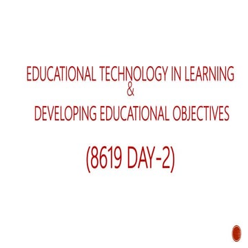 EDUCATIONAL TECHNOLGY - EDUCATIONAL TECHNOLOGY IN LEARNING AND DEVELOPING EDU...